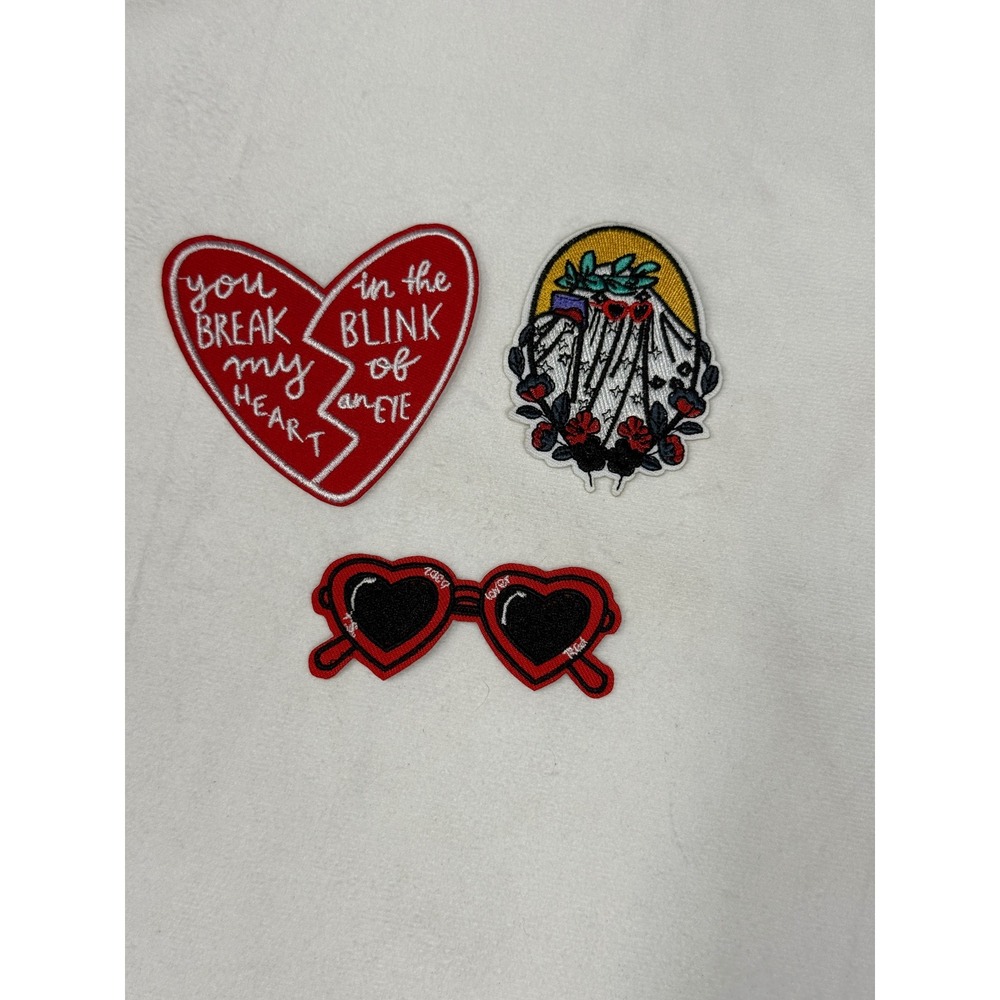 Taylor Swift Inspired Embroidered Iron On Patch Set 3pc Eras Tour Swiftie Red